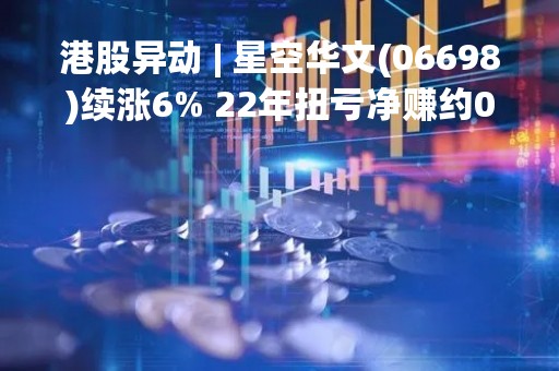 港股异动 | 星空华文(06698)续涨6% 22年扭亏净赚约0.87亿元 毛利率提升近8个百分点