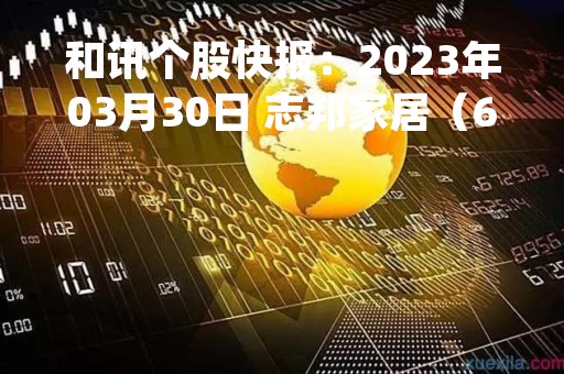 和讯个股快报：2023年03月30日 志邦家居（603801），MACD指标出现“白龙出水”信号