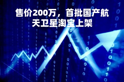 售价200万，首批国产航天卫星淘宝上架