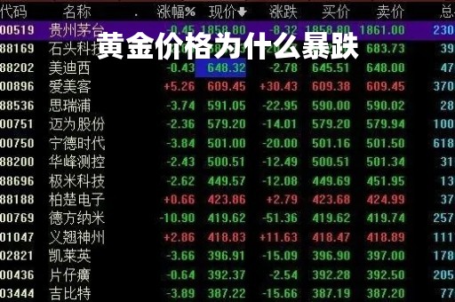 黄金价格为什么暴跌「黄金价格为什么暴跌呢」