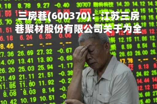 三房巷(600370)：江苏三房巷聚材股份有限公司关于为全资下属公司提供担保的公告