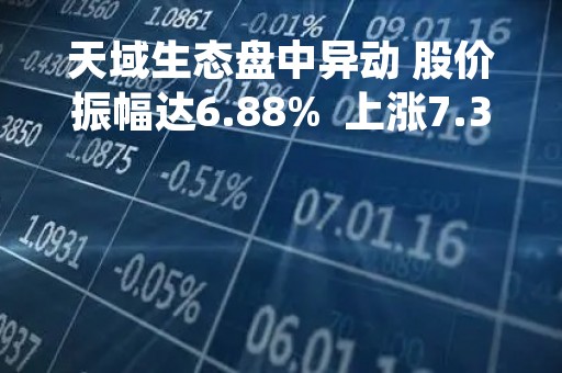 天域生态盘中异动 股价振幅达6.88%  上涨7.34%