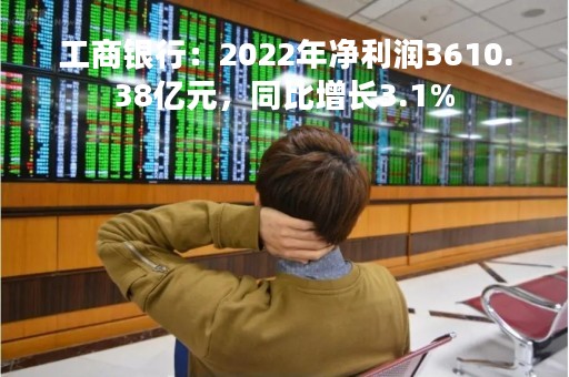 工商银行：2022年净利润3610.38亿元，同比增长3.1%
