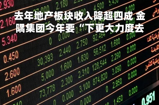 去年地产板块收入降超四成 金隅集团今年要“下更大力度去库存”