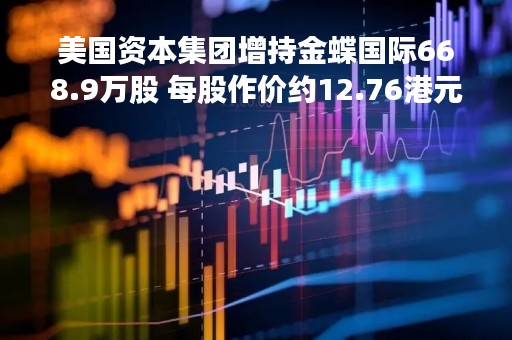 美国资本集团增持金蝶国际668.9万股 每股作价约12.76港元