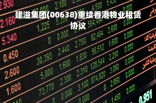 建溢集团(00638)重续香港物业租赁协议