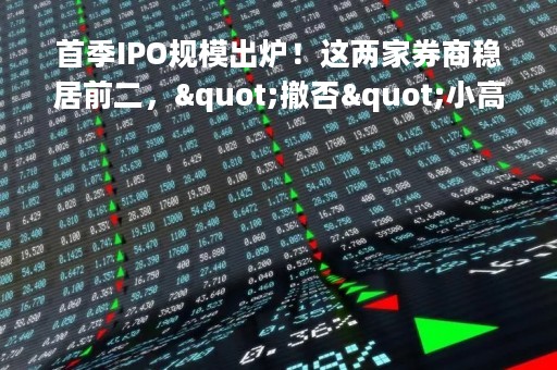 首季IPO规模出炉！这两家券商稳居前二，"撤否"小高峰来袭，行业进入盘整期？