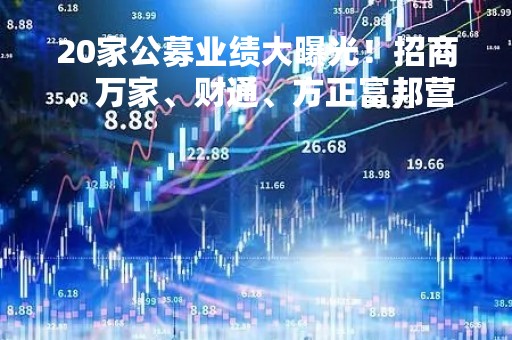 20家公募业绩大曝光！招商、万家、财通、方正富邦营收净利润双增，中海基金亏损