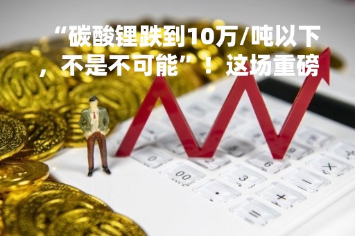“碳酸锂跌到10万/吨以下，不是不可能”！这场重磅论坛，信息量很大…