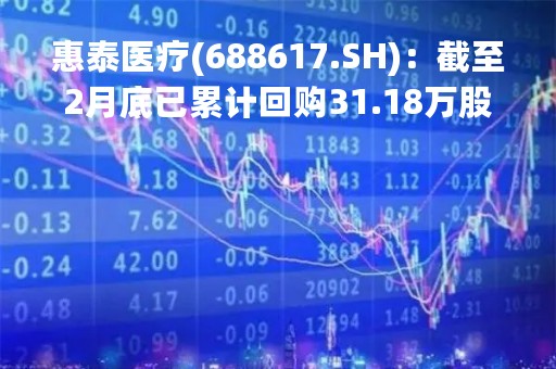 惠泰医疗(688617.SH)：截至2月底已累计回购31.18万股