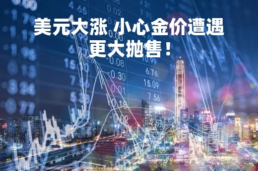 美元大涨 小心金价遭遇更大抛售！