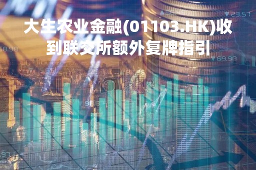 大生农业金融(01103.HK)收到联交所额外复牌指引