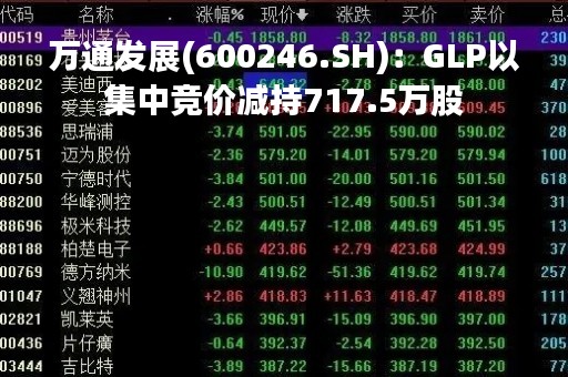 万通发展(600246.SH)：GLP以集中竞价减持717.5万股