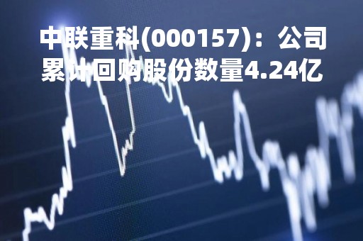 中联重科(000157)：公司累计回购股份数量4.24亿股，已支付资金总额约26.40亿元