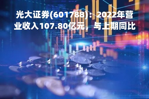 光大证券(601788)：2022年营业收入107.80亿元，与上期同比减少35.48%
