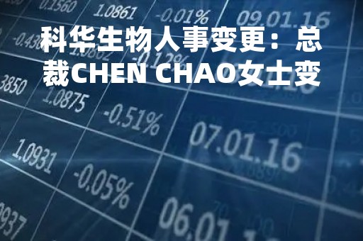 科华生物人事变更：总裁CHEN CHAO女士变为副总裁，去年年薪244万元！新聘李明为总裁