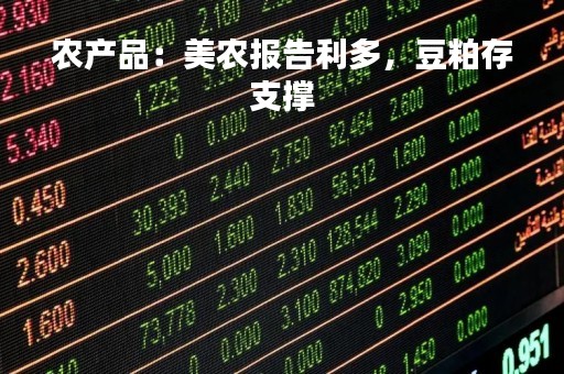 农产品：美农报告利多，豆粕存支撑