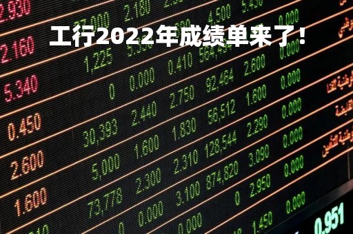 工行2022年成绩单来了！