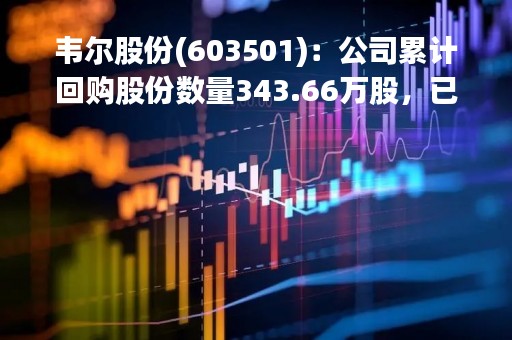 韦尔股份(603501)：公司累计回购股份数量343.66万股，已支付资金总额约3亿元