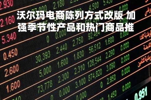 沃尔玛电商陈列方式改版 加强季节性产品和热门商品推荐