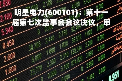 明星电力(600101)：第十一届第七次监事会会议决议，审议2022年年度报告全文及摘要等多项议案