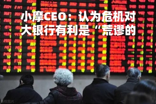 小摩CEO：认为危机对大银行有利是“荒谬的”