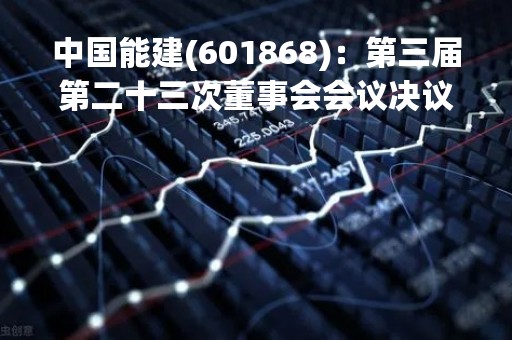 中国能建(601868)：第三届第二十三次董事会会议决议，审议《关于公司2022年度社会责任（ESG）报告的议案》等多项议案