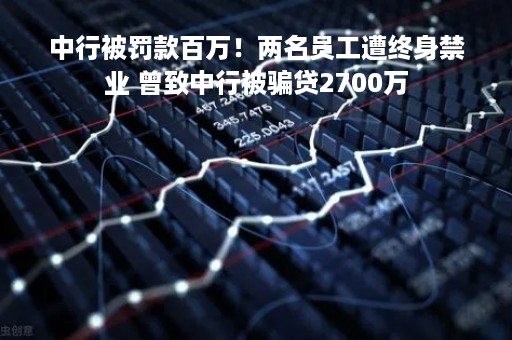 中行被罚款百万！两名员工遭终身禁业 曾致中行被骗贷2700万