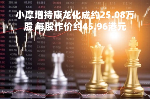 小摩增持康龙化成约25.08万股 每股作价约45.96港元