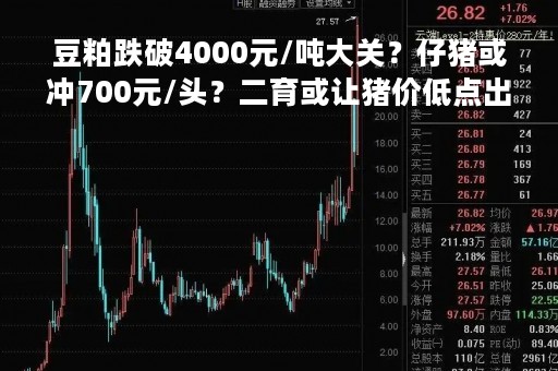 豆粕跌破4000元/吨大关？仔猪或冲700元/头？二育或让猪价低点出现在4-5月