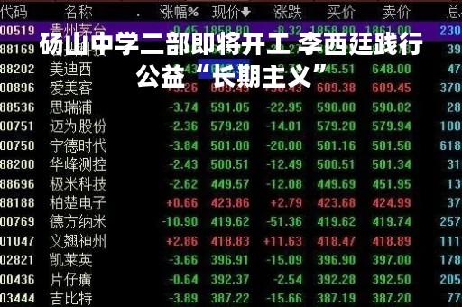 砀山中学二部即将开工 李西廷践行公益“长期主义”