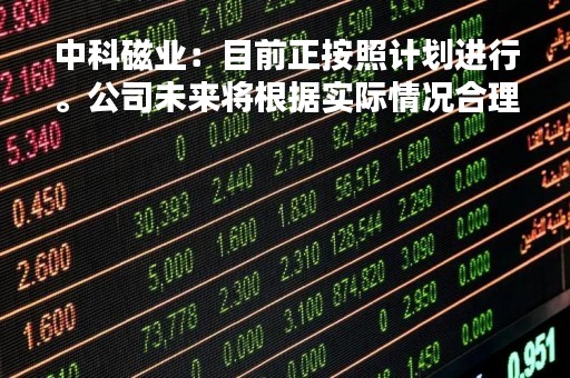 中科磁业：目前正按照计划进行。公司未来将根据实际情况合理安排超募资金的使用