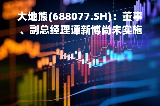 大地熊(688077.SH)：董事、副总经理谭新博尚未实施减持