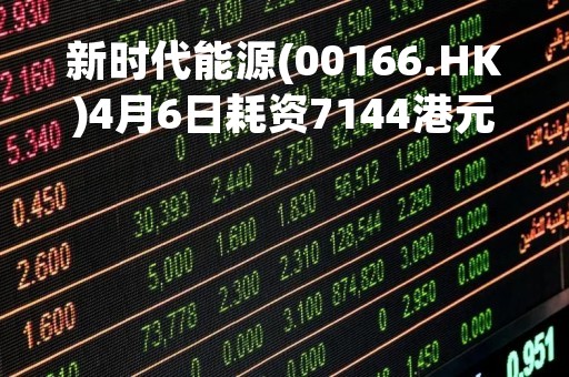 新时代能源(00166.HK)4月6日耗资7144港元回购7.6万股