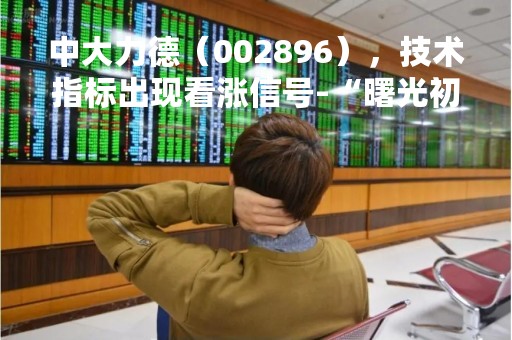 中大力德（002896），技术指标出现看涨信号-“曙光初现”（04月06日）