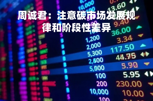 周诚君：注意碳市场发展规律和阶段性差异