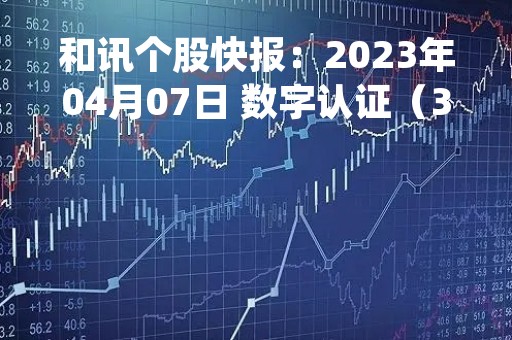 和讯个股快报：2023年04月07日 数字认证（300579）9:42分，股价快速拉升