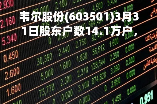 韦尔股份(603501)3月31日股东户数14.1万户，较上期减少4.3%