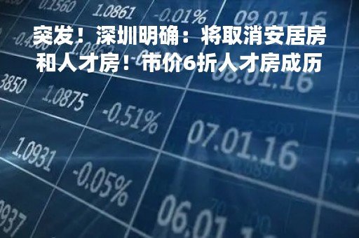突发！深圳明确：将取消安居房和人才房！市价6折人才房成历史？凌晨4点发待录取通知，这所大学紧急致歉！