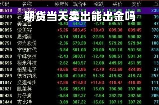 期货当天卖出能出金吗