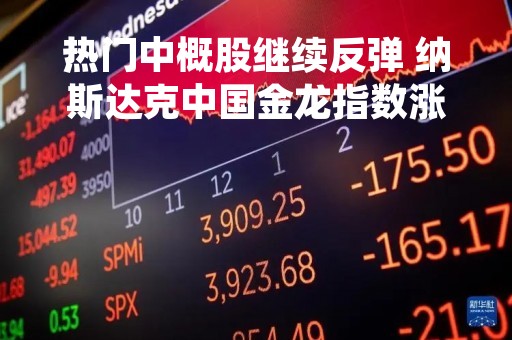 热门中概股继续反弹 纳斯达克中国金龙指数涨1%