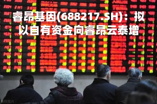 睿昂基因(688217.SH)：拟以自有资金向睿昂云泰增资4000万元
