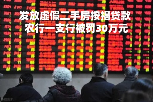 发放虚假二手房按揭贷款 农行一支行被罚30万元