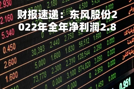 财报速递:东风股份2022年全年净利润2.89亿元,总体财务状况一般
