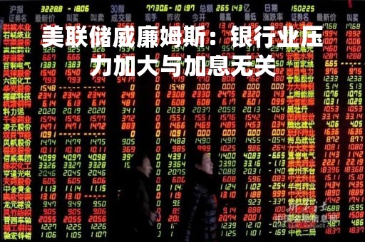 美联储威廉姆斯：银行业压力加大与加息无关