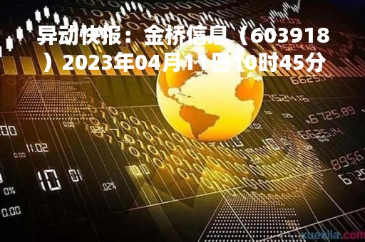 异动快报：金桥信息（603918）2023年04月11日10时45分触及涨停板