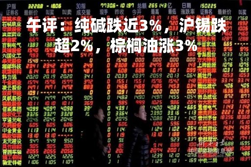 午评：纯碱跌近3%，沪锡跌超2%，棕榈油涨3%