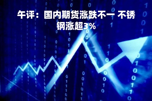 午评：国内期货涨跌不一 不锈钢涨超3%