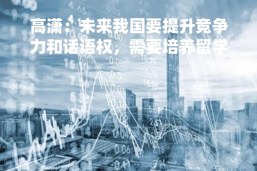 高潇：未来我国要提升竞争力和话语权，需要培养留学生输送人才