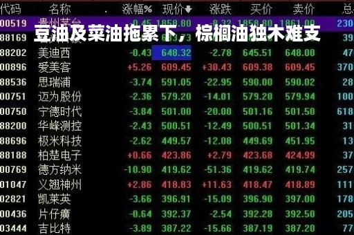 豆油及菜油拖累下，棕榈油独木难支